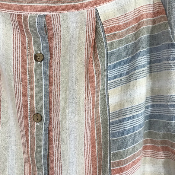 RD + koko Striped Cotton Maxi Skirt Button Front M - Picture 2 of 6